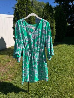 A New Day Green Floral V-Neck Dress